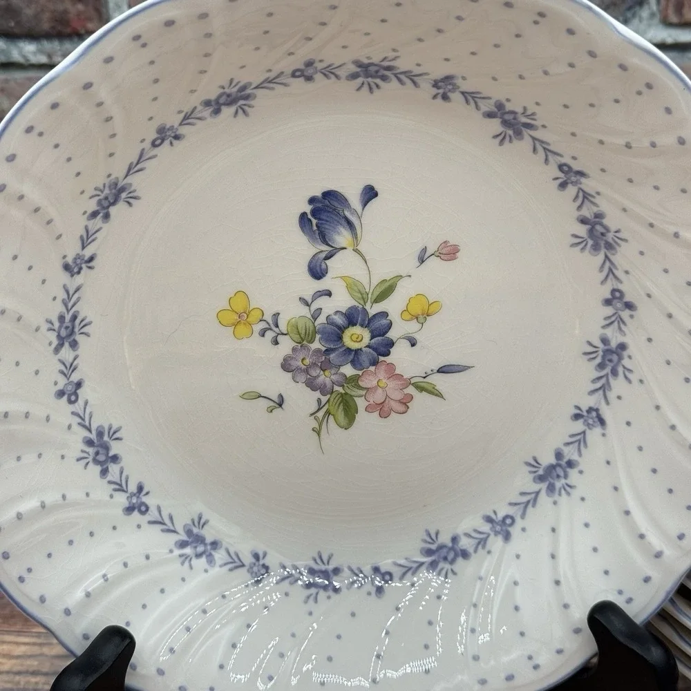 Nikko Blue Peony Soup Cereal Bowls Japan Set Of 2 Floral 1986 Blossomtime